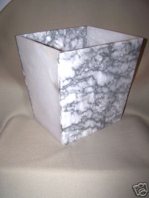 LABRAZEL Greco Alabaster Waste Basket Italy New