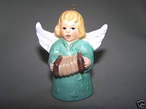 GOEBEL Annual Angel Bell 1979 Christmas Ornament Green