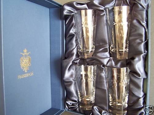 FABERGE Clear Crystal Olivia High Ball Glass Set/4 NIB