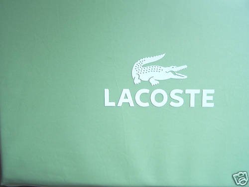 LACOSTE Queen Flat Sheet Crocod'il Green 100%Cotton New