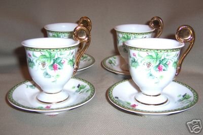 Royal Danube Coffee Espresso Cup/Saucer Set of 4 New