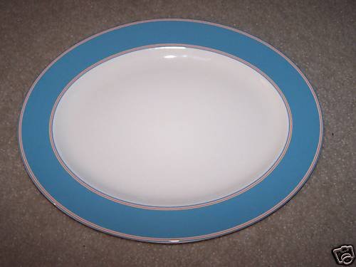 LENOX Cays Stripe Blue Oval Serving Platter Kate Spade New