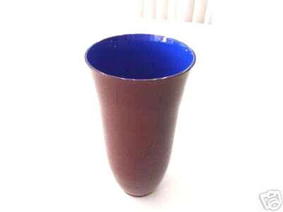 CARLO MORETTI Two Layered Vase Dark Red/Blue Signed New