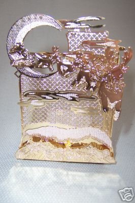 BALDWIN Christmas Santa Votive Candle Holder Brass NIB
