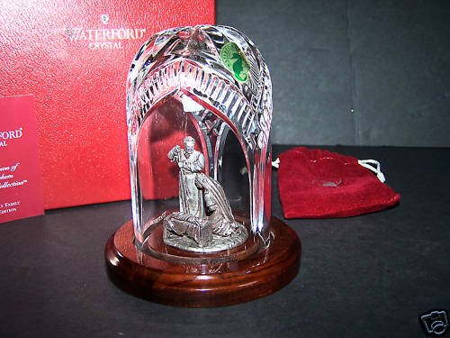 WATERFORD Holy Family Crystal & Pewter Sculpture NIB
