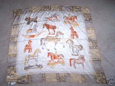 LONGCHAMP Silk Scarf 34" x 34" France New