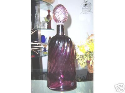Murano Cenedese Amethyst Decanter Signed New