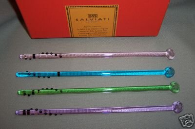 SALVIATI Ciaccole Cocktail Stirrers Beads Set/4 NIB