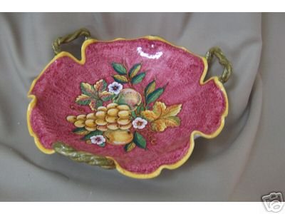 DERUTA Fruit Platter Bowl with Handles Italy New