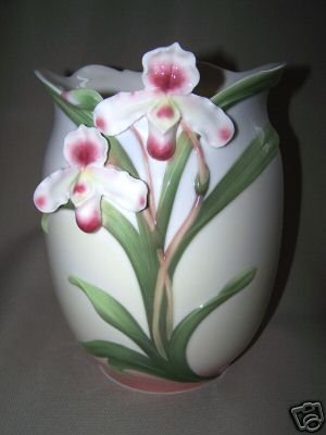 FRANZ Porcelain Slipper Orchid Wine Cooler Vase New