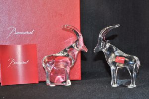 BACCARAT Crystal Noah's Ark Antelope Pair NIB