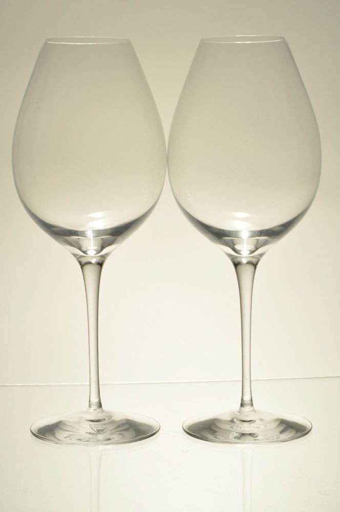 ORREFORS Crystal Difference Primeur Wine Glasses Set/2 by Erika