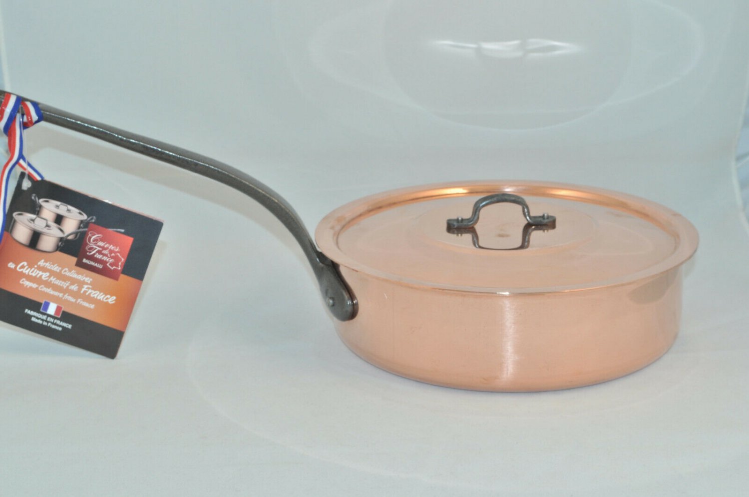 Baumalu Smooth Mm Copper Saute Pan With Lid Qt Alsace France New