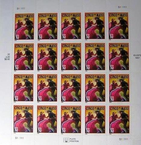 Scott # 3203, Cinco de Mayo Flamenco Sheet, 20 x 32¢