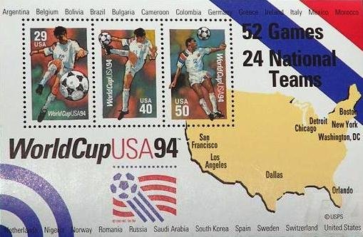 Scott # 2837 WorldCup USA ‘94 3 of 29¢, 40¢, 50¢