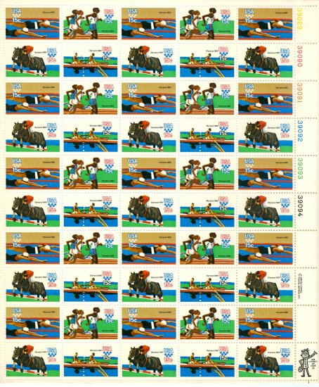 Scott #1994a 1980 Summer Olympic Games 50 x 15¢