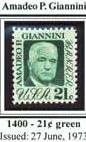 Scott #1400 Amadeo P. Giannini - single stamp 21¢