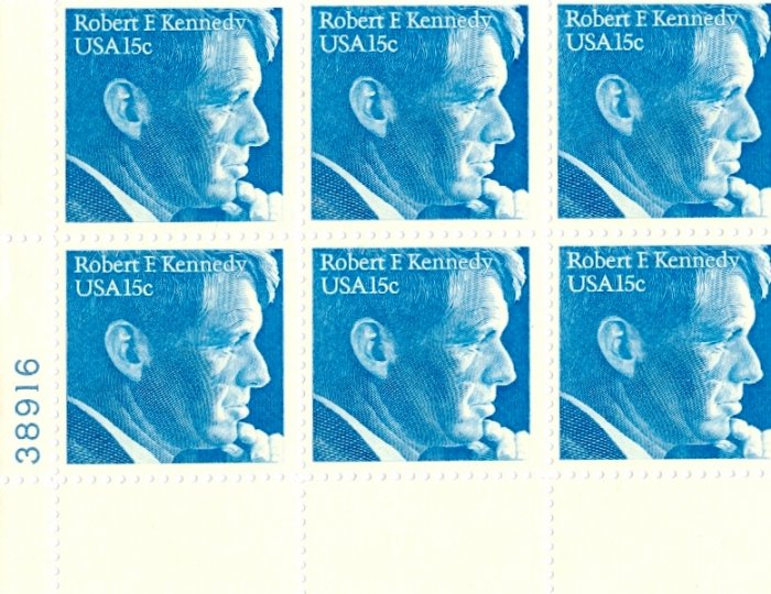 Scott #1770 Robert F. Kennedy 1979 stamp plate block 6 x 15¢