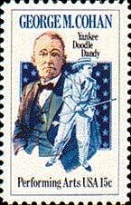 Scott #1756 GEORGE M. COHAN - Performing Arts – 1978 single stamp denomination 15¢