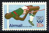 Scott #C-97 Summer Olympics, Moscow, High Jump – 1979 single AIR MAIL stamp denomination 31¢