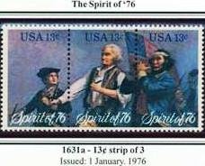 Scott #1631a SPIRIT OF ’76 strip of 3 stamps denomination: 13¢