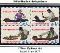 Scott #1720a SKILLED HANDS FOR INDEPENDENCE 1977 block of 4 stamps denominations: 13¢