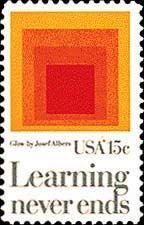 Scott #1833 AMERICAN EDUCATION - "Homage to the Square: Glow"1980 single stamp denomination: 15¢