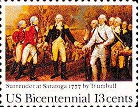 Scott #1728 SURRENDER OF SARATOGA - American Bicentennial 1977 single stamp denomination: 13¢