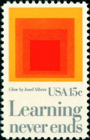 Scott #1833 AMERICAN EDUCATION - "Homage to the Square: Glowâ 1980 single stamp denomination: 15¢