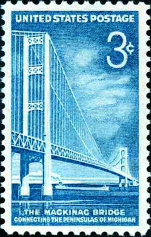 Scott #1109 MACKINAC BRIDGE 1958 single stamp denomination: 3¢
