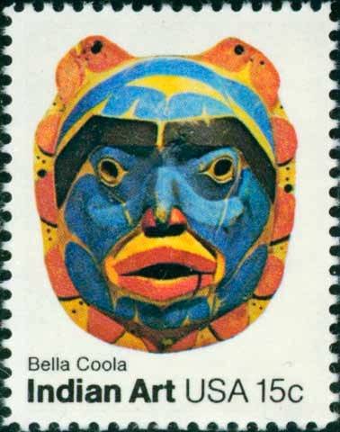 Scott #1837 INDIAN ART â Bella Coola 1980 single stamp denomination: 15¢