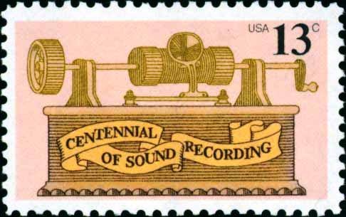 Scott #1705 CENTENNIAL OF SOUND RECORDING 1977 single stamp denomination: 13¢
