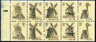 #1742a WINDMILLS 1980 booklet pane of 10 denomination: 15¢
