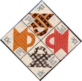 Scott #1748a Quilts â American Folk Art March 1978 block of 4 stamps denomination: 18¢