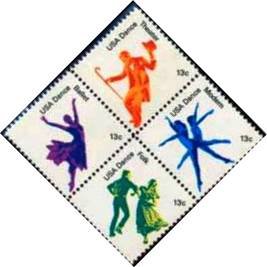 Scott #1752a DANCE 1978 block of 4 stamps denomination: 13¢