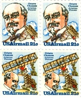 Scott #C93 & Scott #C94 OCTAVE CHANUTE 1979 block of 4 airmail stamps denomination: 21¢