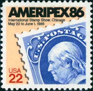 Scott $2145 AMERIPEX'86 1985 single stamp denomination: 22¢