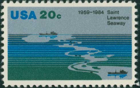 Scott #2091 SAINT LAWRENCE SEAWAY, 25th ANNIVERSARY 1984 single stamp denomination: 20¢