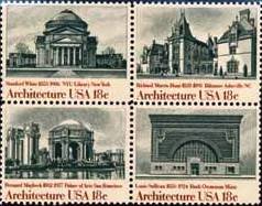 Scott #1931a AMERICAN ARCHITECTURE 1981 block of 4 stamps denomination: 18¢