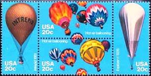 Scott #2035a BALLOONS 1983 block of 4 denomination: 20¢