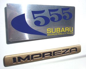 Subraru 555 4" x 1.75" Plastic Emblem