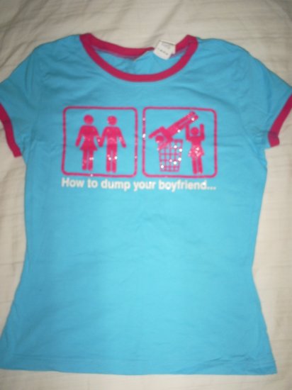 Women's Boyfriend Dump Juniors Fitted Logo Tee size Small