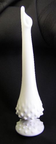 Vintage Fenton Milk Glass Hobnail Bud Vase 10"
