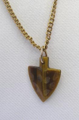 Vintage Avon Brown Agate Arrow Pendant Necklace