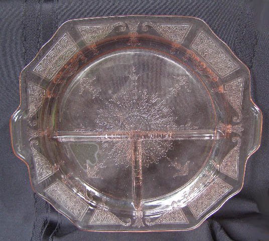 Vintage Princess Pink Depression Grill Plate 10 1/2"