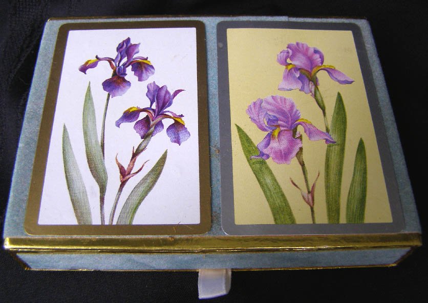 Older Iris Flowers Playing Cards Bridge Set by Congress