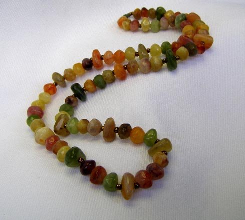 Vintage Plastic Polished Rock Look Neclace 24 Inch