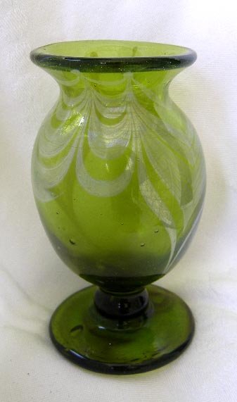 Vintage OBrien 1974 Studio Art Glass Green Vase