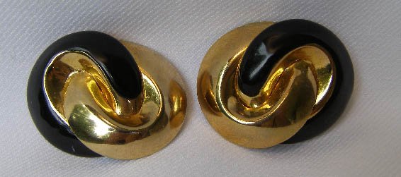 Vintage Black Enamel Bluette Shoe Clips Made in France