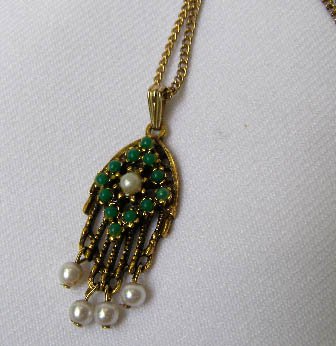 Vintage Sarah Coventry 1920s Style Pendant w/ Beads
